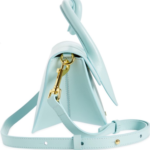 ❄️❄️✨ YUZEFI Pretzel Bag Tiffany Blue Leather Crossbody✨ Made in Spain - Picture 7 of 12